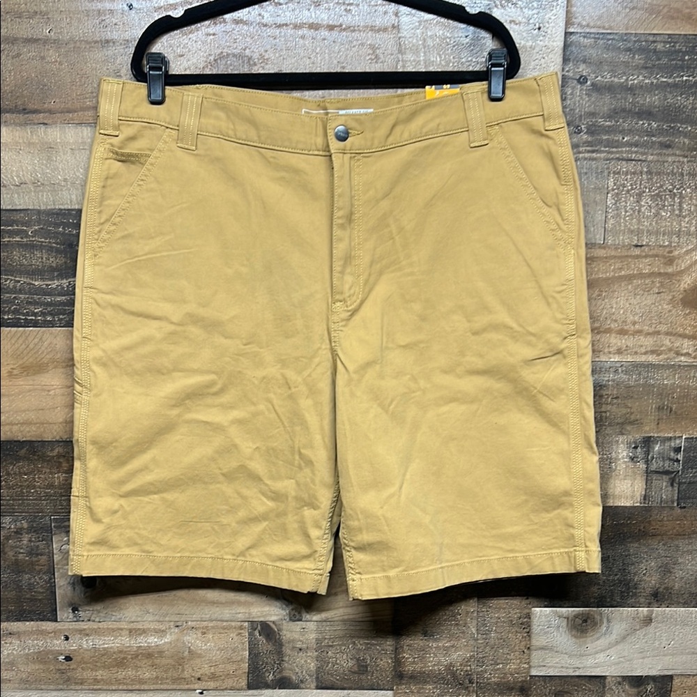 NWT Carhartt Relaxed Fit Khaki Flat Front Shorts 10" Inseam‎ Men's Size 42